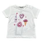 Please T-Shirt Girocollo tinta unita con Stampa Bianco per Neonata MBB3030G27 BIANCO PLEASE 