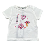 Please T-Shirt Girocollo tinta unita con Stampa Bianco per Neonata MBB3030G27 BIANCO PLEASE 