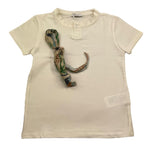 M+E' T-Shirt Girocollo Tinta Unita con Foulard per Bambino UEM0585 PANNA M+E' 