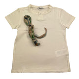M+E' T-Shirt Girocollo Tinta Unita con Foulard per Bambino UEM0585 PANNA M+E' 