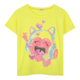 Billieblush T-Shirt Tinta Unita con Brillantini per Neonata U20924N GIALLO BillIEBLUSH 