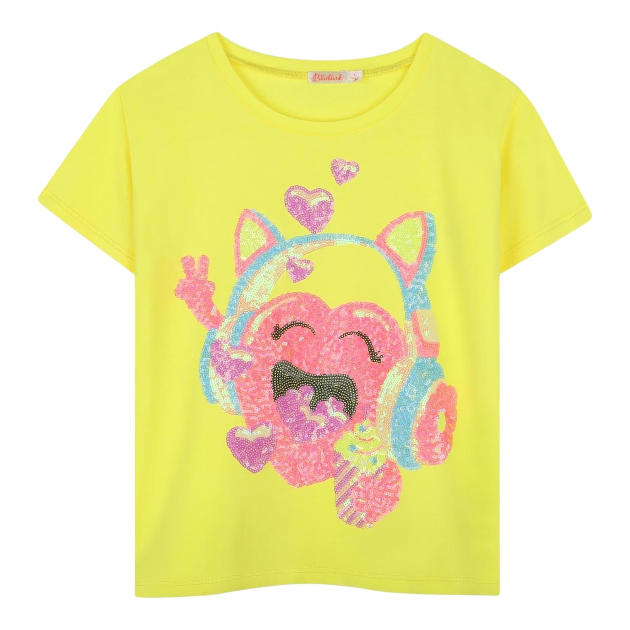 Billieblush T-Shirt Tinta Unita con Brillantini per Neonata U20924N GIALLO BillIEBLUSH 
