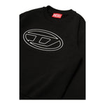 DIESEL felpa chiusa girocollo tinta unita con stampa Nero per Bambino J01787XXX NERO DIESEL 