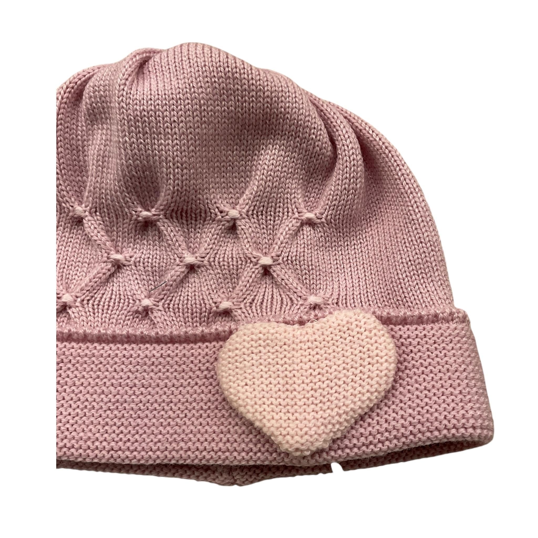 BABY LORD cappello tinta unita con ricami Rosa per Neonata 612 ROSA BABY LORD 