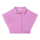Billieblush Baby Girl Solid Color Sequin Print Half Sleeve Jacket Purple