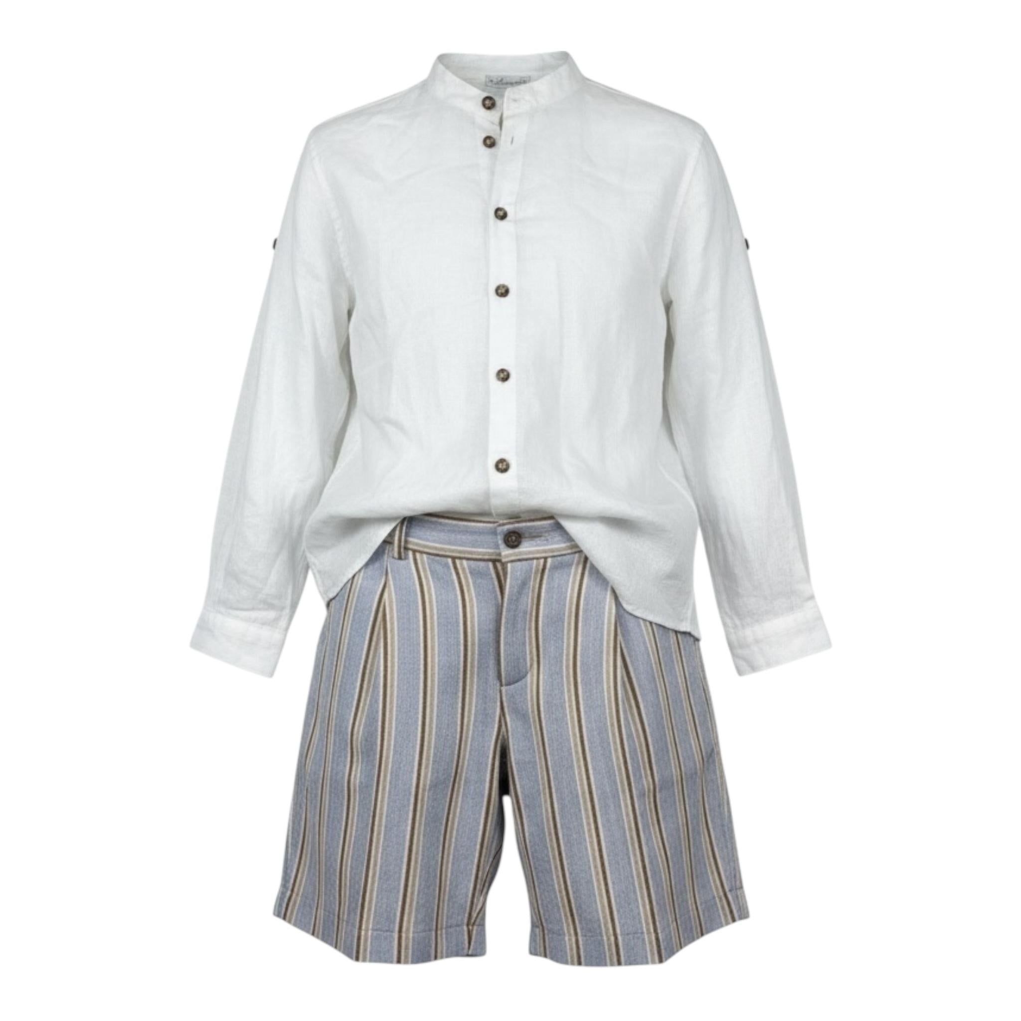 Barcellino Completo 2 Pezzi Camicia-Bermuda per Bambino 120110NJX BIANCO BARCELLINO 