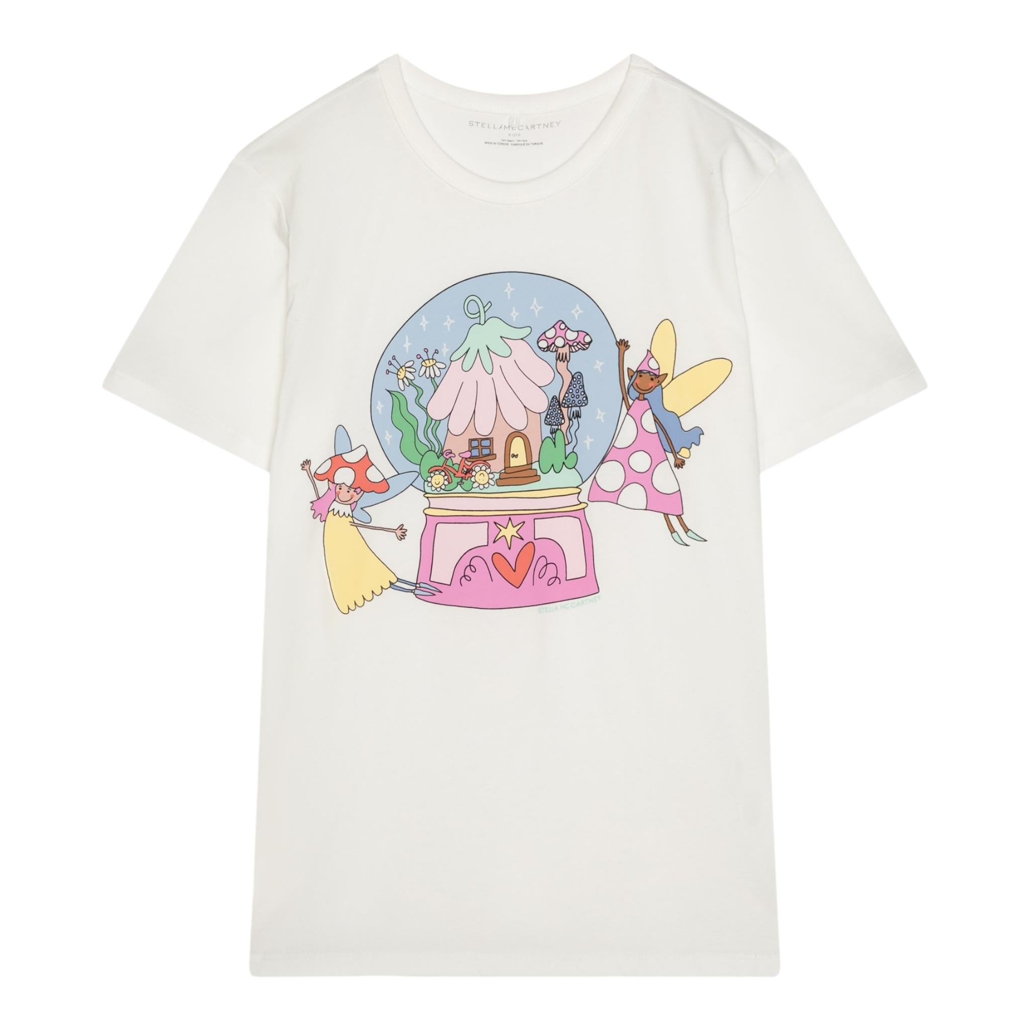 Stella Mccartney T-Shirt Girocollo Tinta Unita con Stampa per Neonata TW8A41N BIANCO STELLA McCARTNEY 