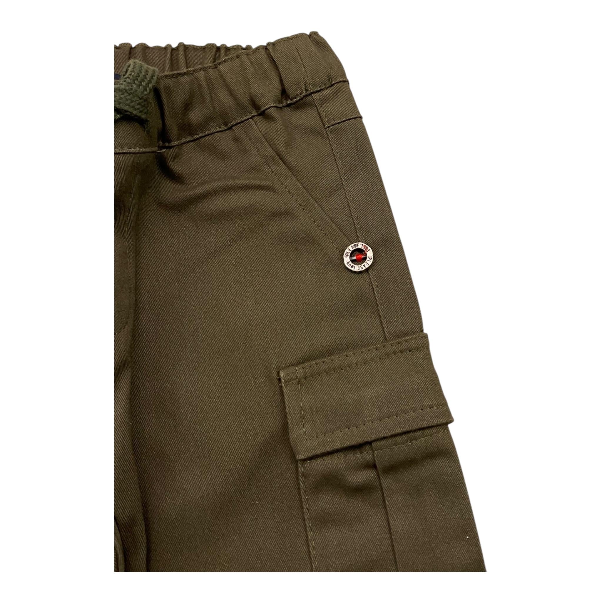 PLEASE pantalone tinta unita con elastico in vita Verde per Neonato PE43132B65 VERDE PLEASE 