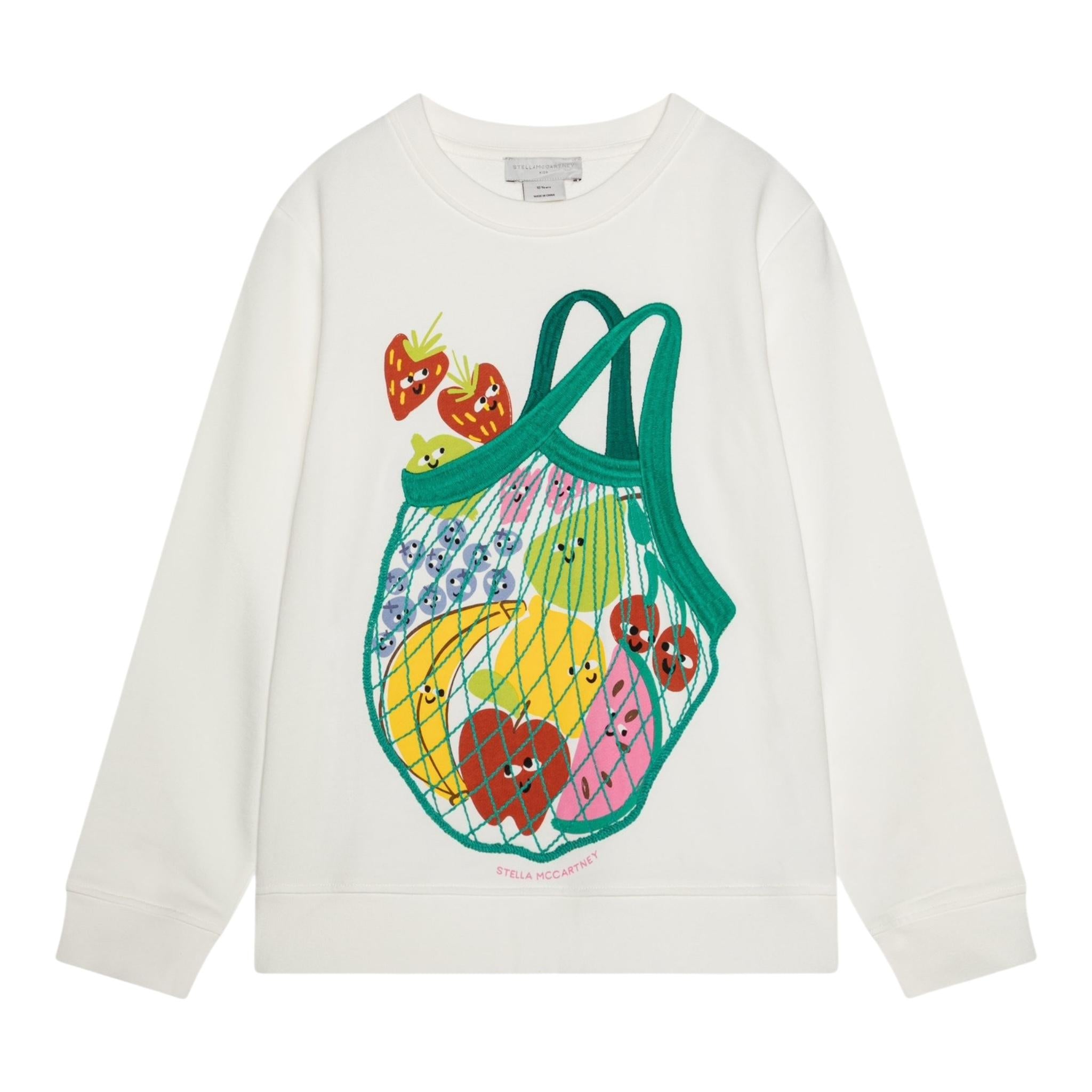 Stella Mccartney Felpa Girocollo Tinta Unita con Stampa per Bambina TW4A80 BIANCO STELLA McCARTNEY 