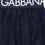 DOLCE & GABBANA gonna tinta unita logata con tulle Blu per Bambina L54I61 BLU DOLCE & GABBANA 