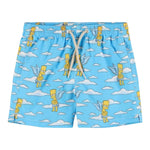 Saint Barth Costume Tinta Unita con Stampa Bart per Bambino BARTANGEL AZZURRO SAINT BARTH 