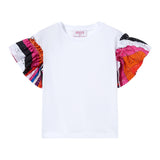 Emilio Pucci Plain T-Shirt With Contrast Sleeves White For Girls