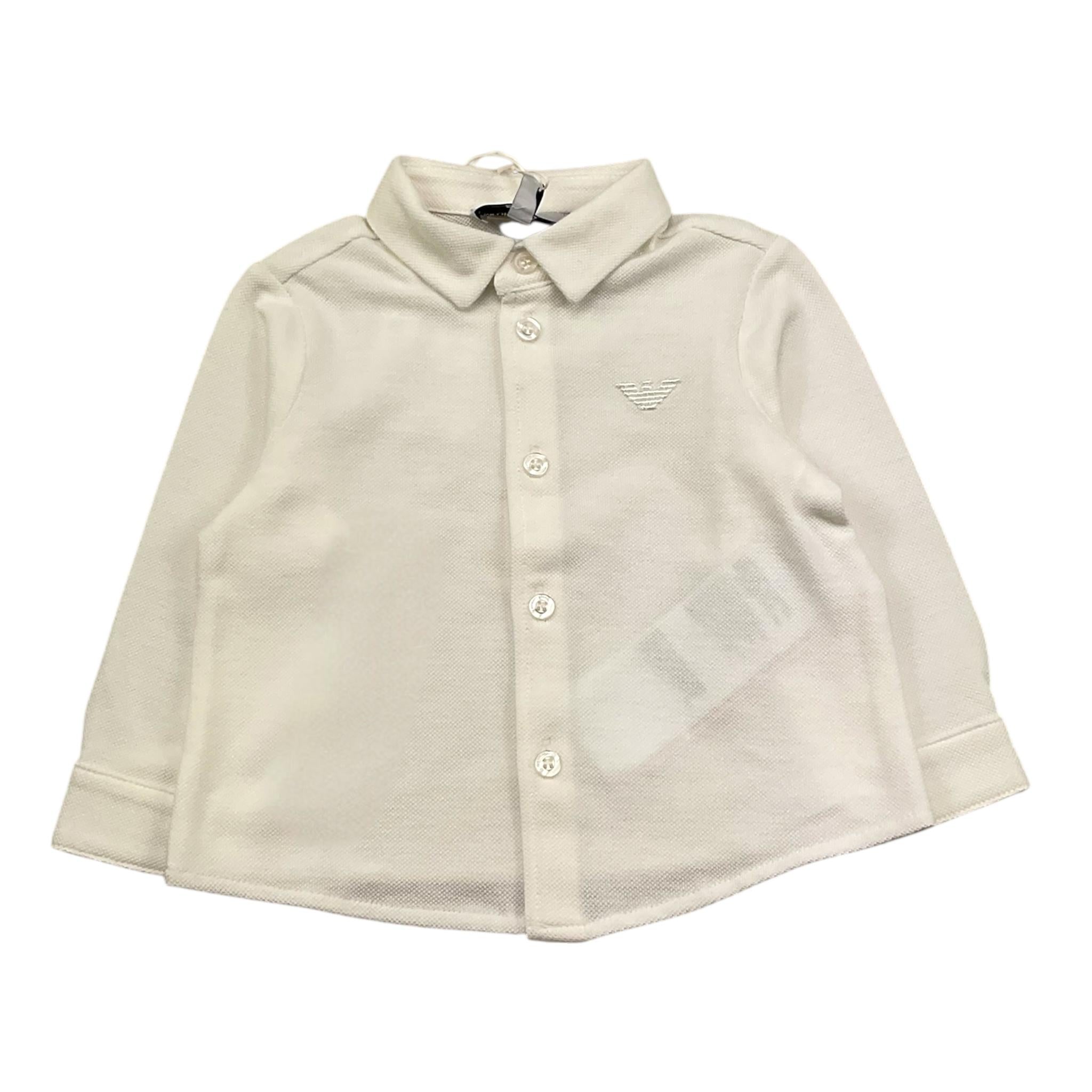 Emporio Armani Camicia Manica Lunga Tinta Unita per Neonato EB000386 BIANCO EMPORIO ARMANI 