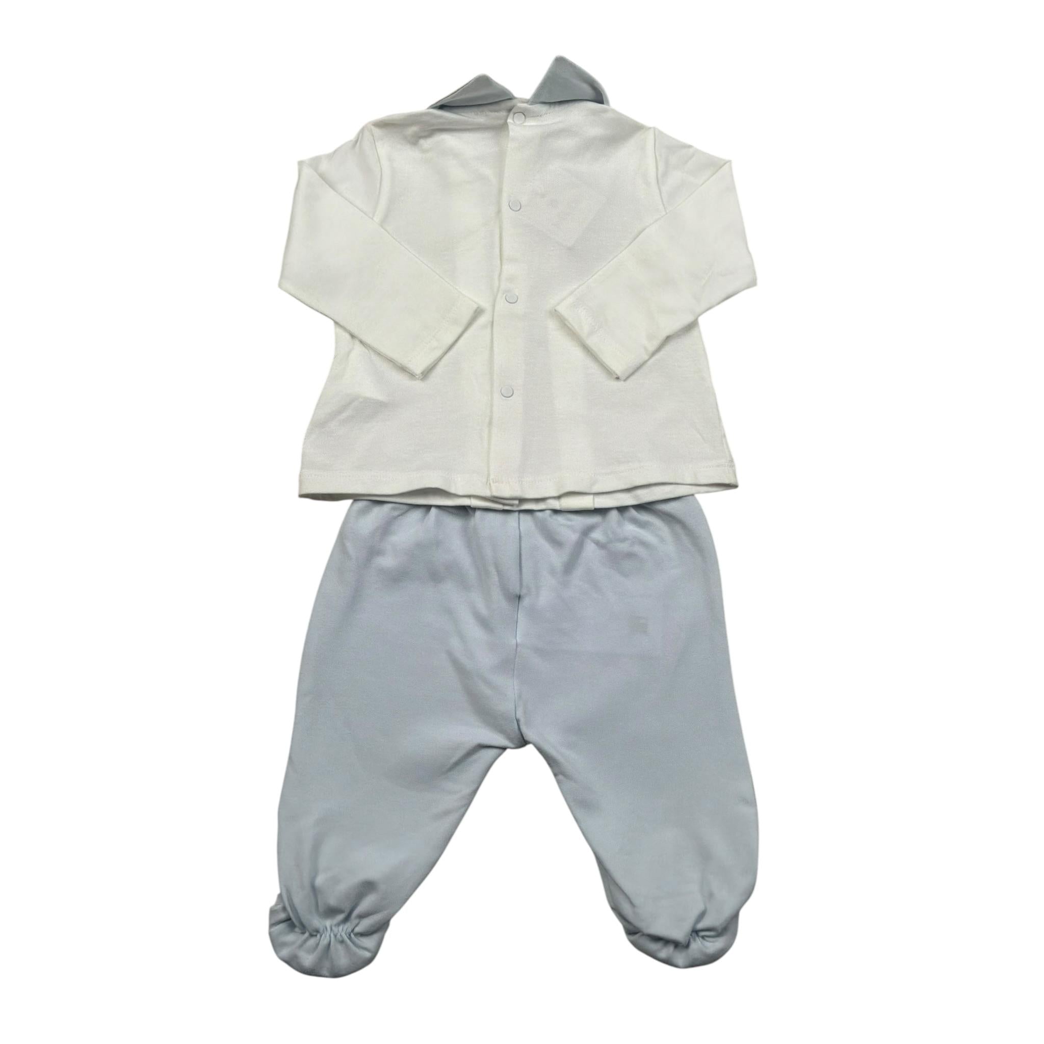Le Bebe Completo 2 Pezzi Shirt-Ghettina Bicolore per Neonato LBB4893 BIANCO/AZZURRO LE BEBE 