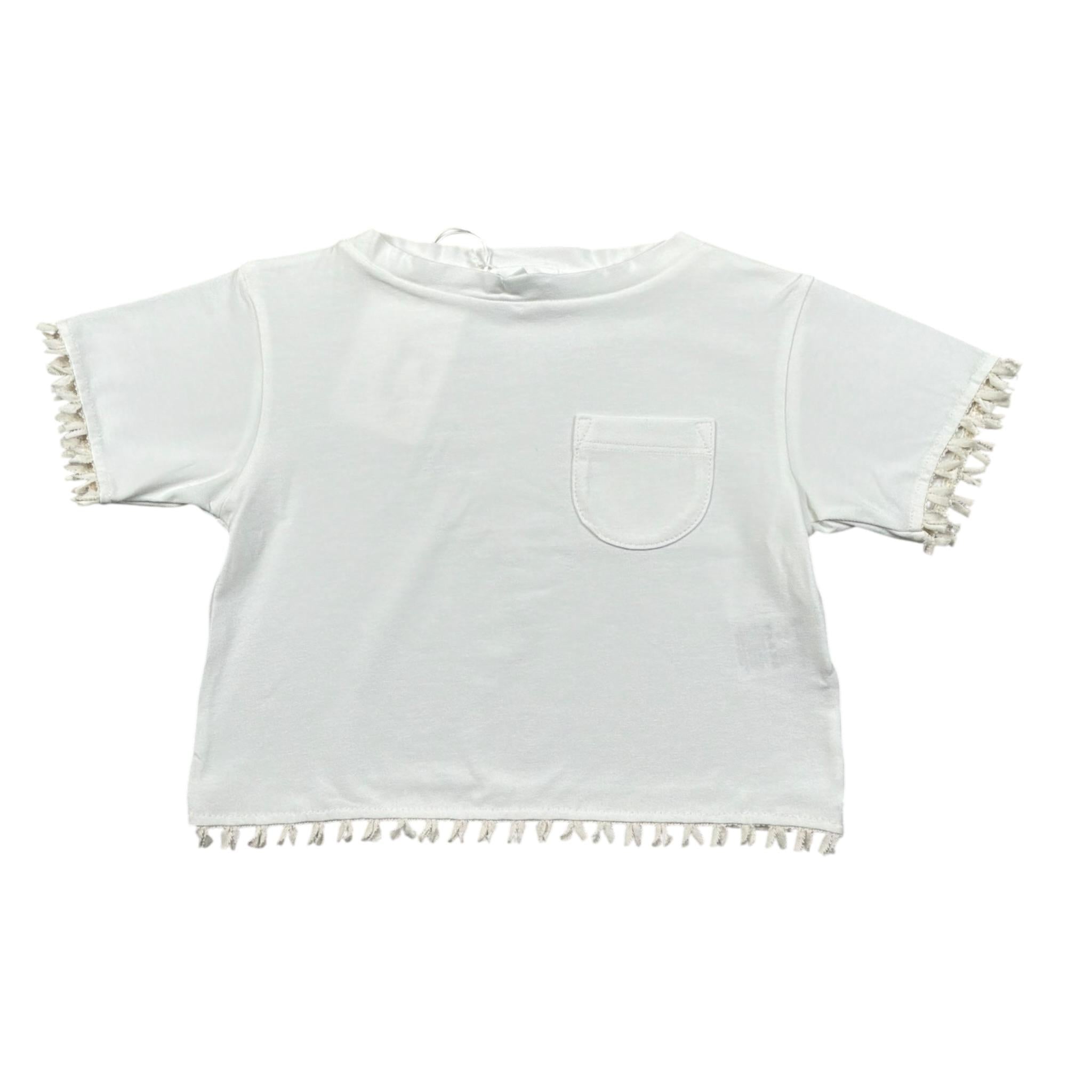 Lalalu' T-Shirt Tinta Unita Girocollo con Taschino per Neonata TSL80PBXX BIANCO LALALU' 