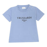 Trussardi T-Shirt Girocollo Tinta Unita con Stampa per Neonato TIP25011TSXX AZZURRO TRUSSARDI 