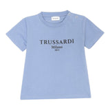 Trussardi T-Shirt Girocollo Tinta Unita con Stampa per Neonato TIP25011TSXX AZZURRO TRUSSARDI 