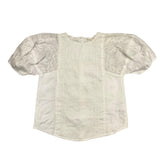 Chloe' Plain Half Sleeve Shirt With Embroidery White For Girls