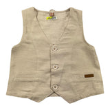Losan Solid Color Beige Vest for Boys