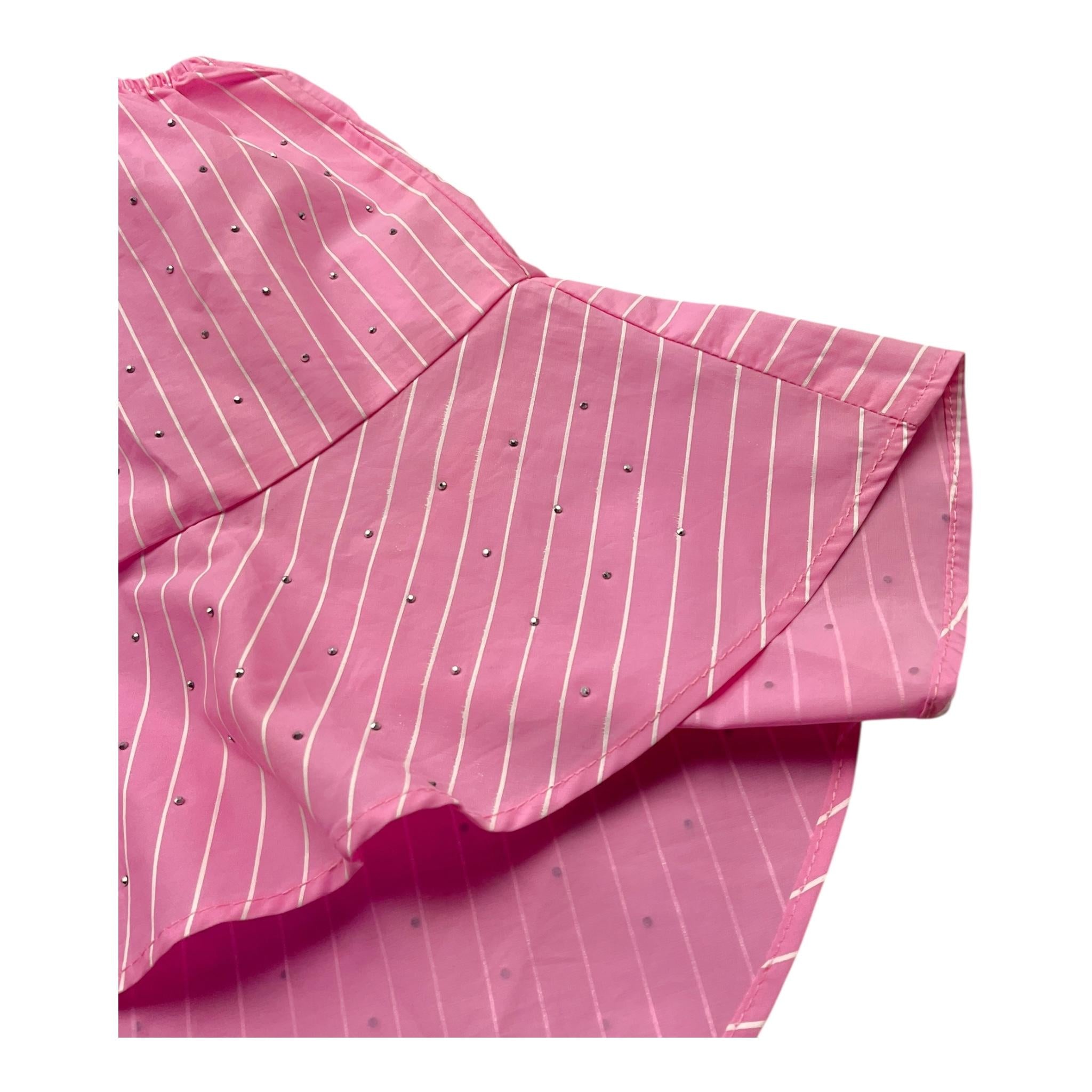 Fun & Fun Abito Tinta Unita con Fantasia A Righe per Bambina FBDR01360 ROSA FUN & FUN 