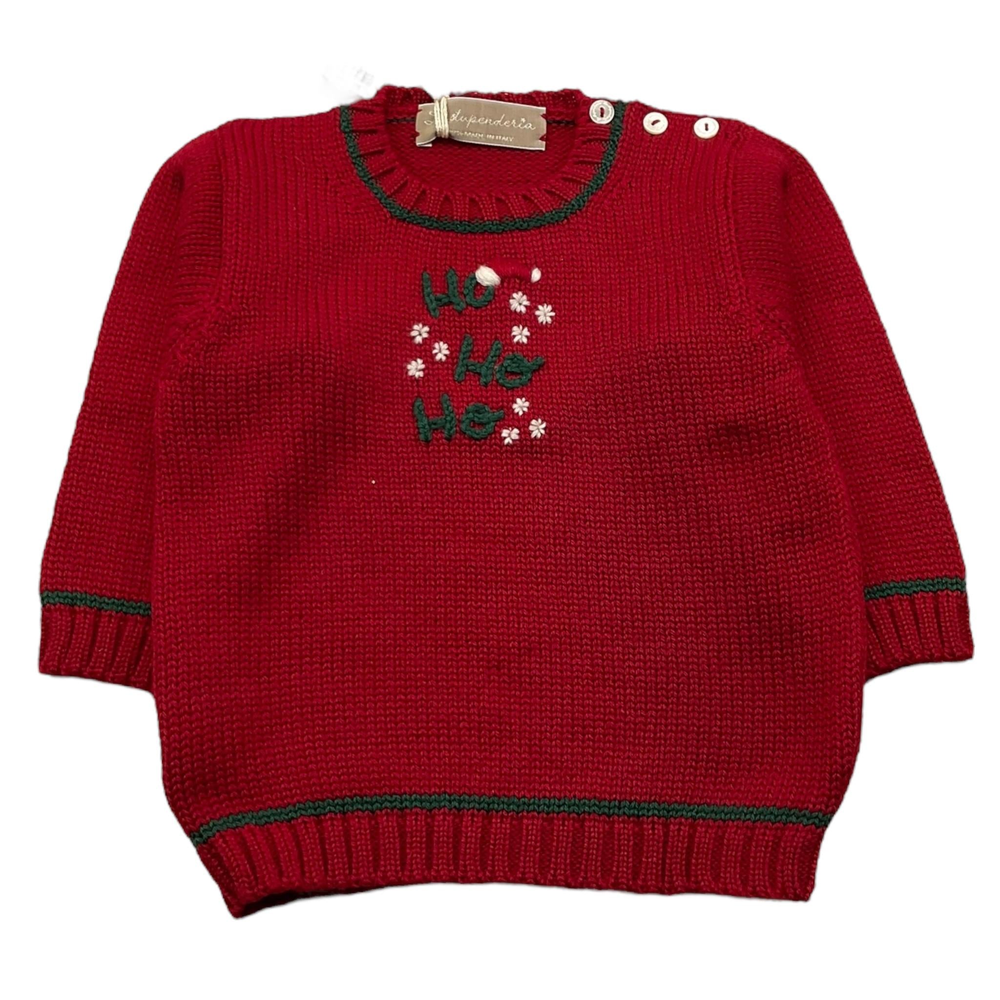 LA STUPENDERIA maglia girocollo tinta unita con ricami Rosso per Neonato WCPL61X ROSSO LA STUPENDERIA 