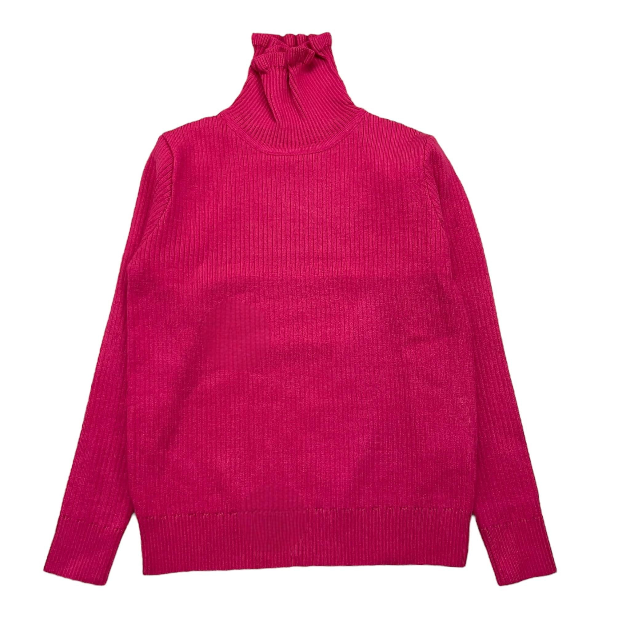 SMILE YES maglia tinta unita collo alto Fuxia per Bambina BA963 FUXIA SMILE YES 