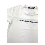 Daniele Alessandrini Solid Color Crew Neck T-Shirt With White Logo Print for Newborns