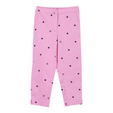 Twinset Solid Color Trousers With Pink Polka Dot Pattern For Girls