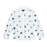 GUESS camicia tinta unita con stampa Bianco per Bambino N4RH00 BIANCO GUESS 