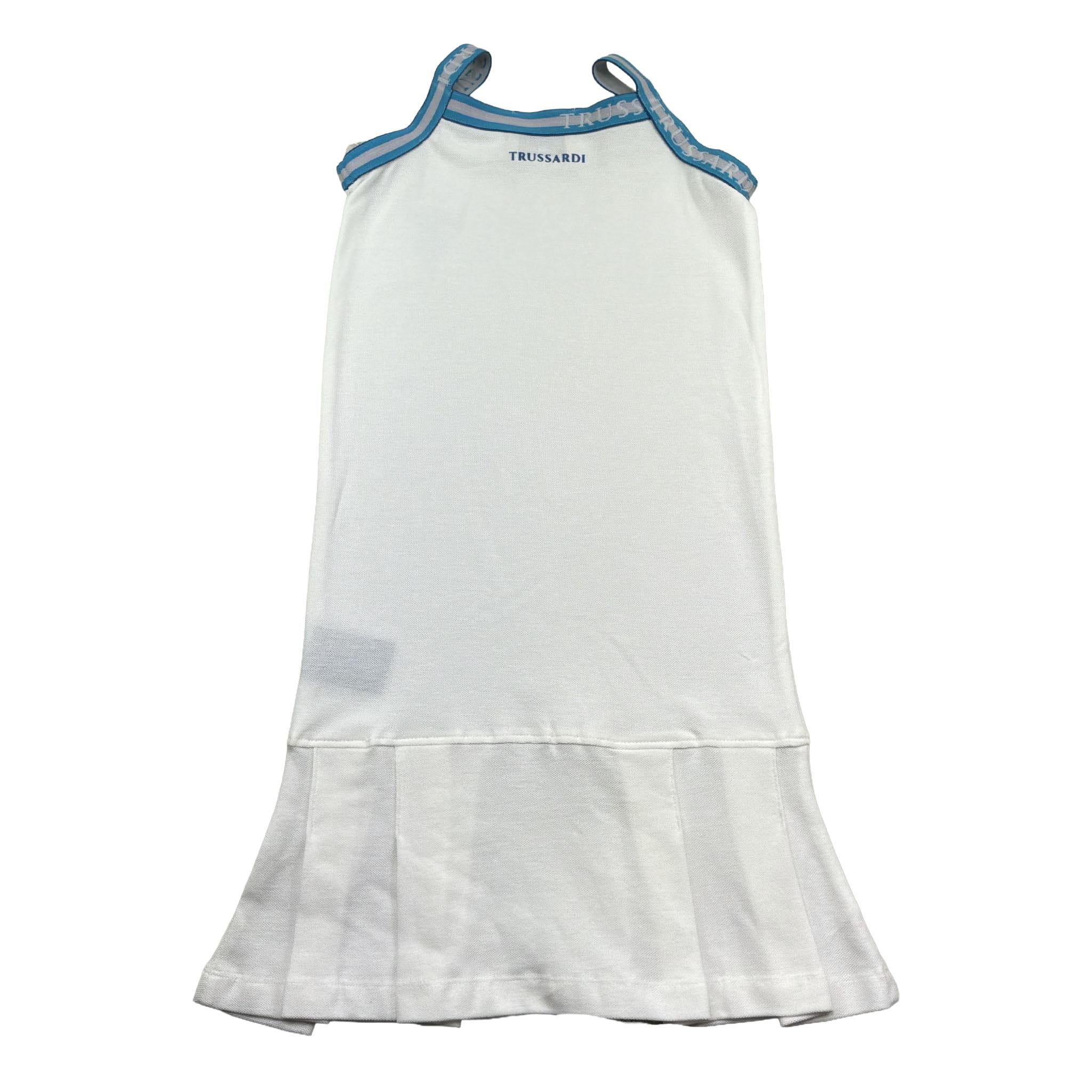 Trussardi Abito Tinta Unita con Profili Logati per Bambina TGP26071VE BIANCO TRUSSARDI 