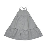 Petit Indi Abito Tinta Unita con Applicazioni per Bambina SS25BK6651X GRIGIO PETIT INDI 