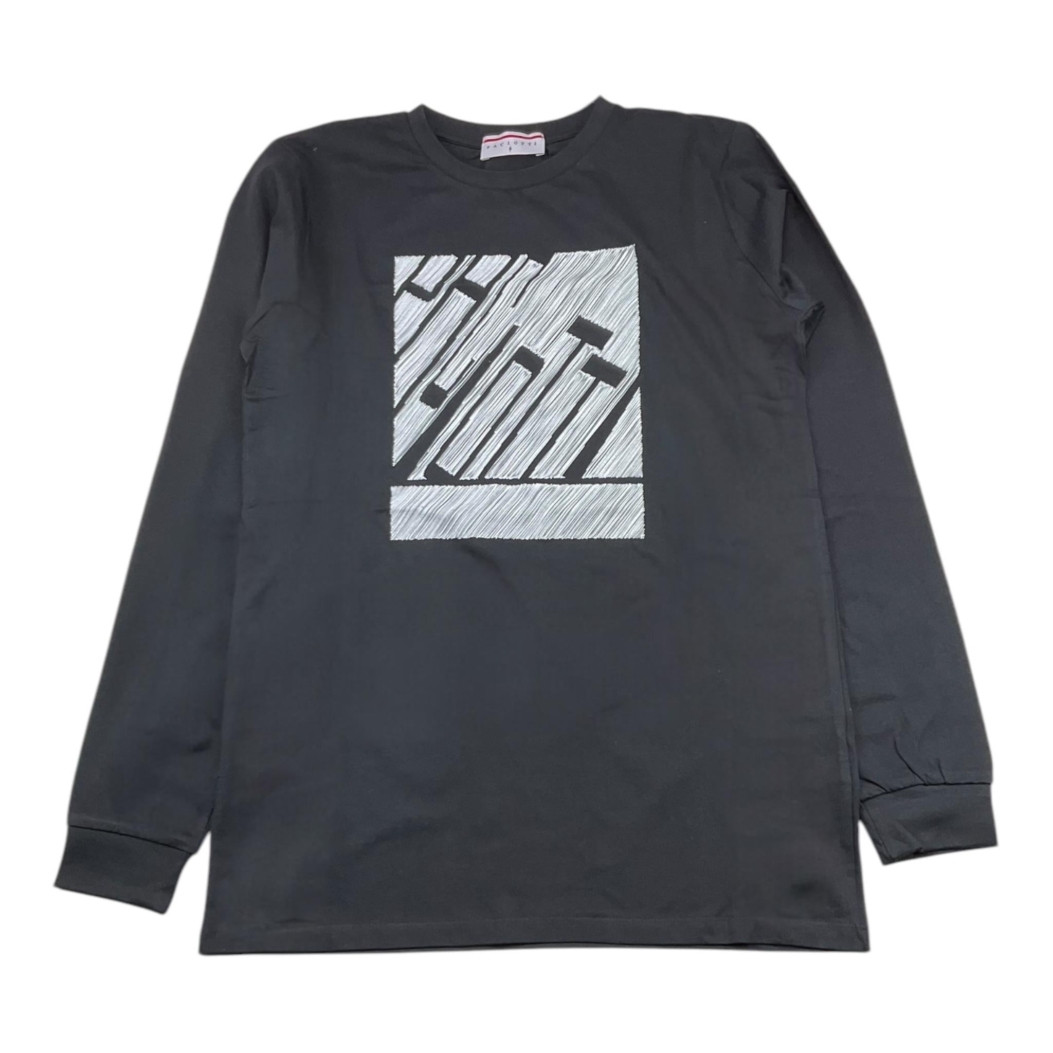 CESARE PACIOTTI shirt girocollo tinta unita con stampa Nero per Bambino TSP5311J NERO CESARE PACIOTTI 