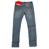 Diesel Jeans Elastic Solid Color 5 Pockets Blue For Boys
