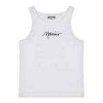 Moschino Canotta Tinta Unita A Costine per Bambina HDM06M BIANCO MOSCHINO 