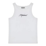 Moschino Canotta Tinta Unita A Costine per Bambina HDM06M BIANCO MOSCHINO 