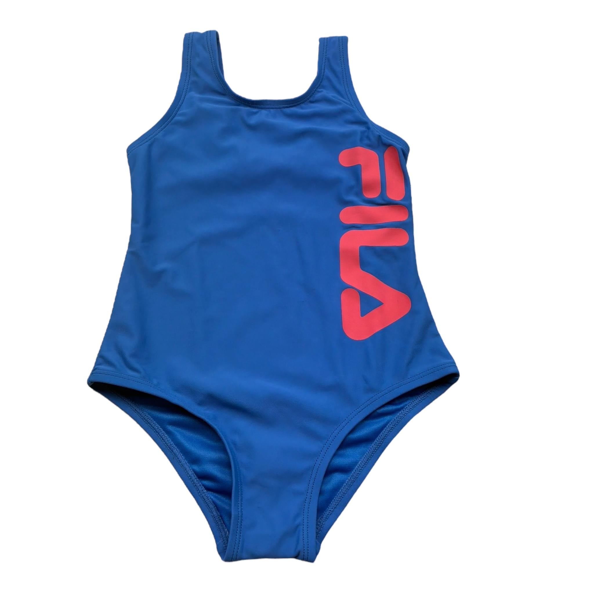 Fila Costume Intero Tinta Unita con Logo per Bambina FAK0423 COBALTO FILA 