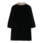 IL GUFO abito manica lunga tinta unita in velluto con collare Blu per Neonata A24VL595V0016 BLU IL GUFO 