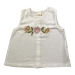 Babe & Tess Canotta Tinta Unita con Fantasia Fiori per Bambina 26518013 BIANCO BABE & TESS 