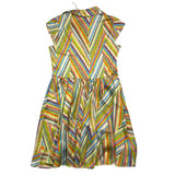 Janice Multicolor Fantasy Print Half Sleeve Dress For Girls