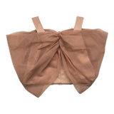 Patrizia Pepe Plain Strap Top With Pink Tulle For Girls