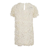 Dou Dou Abito Girocollo Tinta Unita con Applicazioni per Bambina DW1A91XX PANNA DOU DOU 