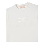 Elisabetta Franchi T-Shirt Girocollo Tinta Unita con Logo per Bambina EFTS231XX PANNA ELISABETTA FRANCHI 