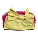 Miss Grant Top Giromanica Tinta Unita con Tulle per Neonata MG1353 GIALLO MISS GRANT 