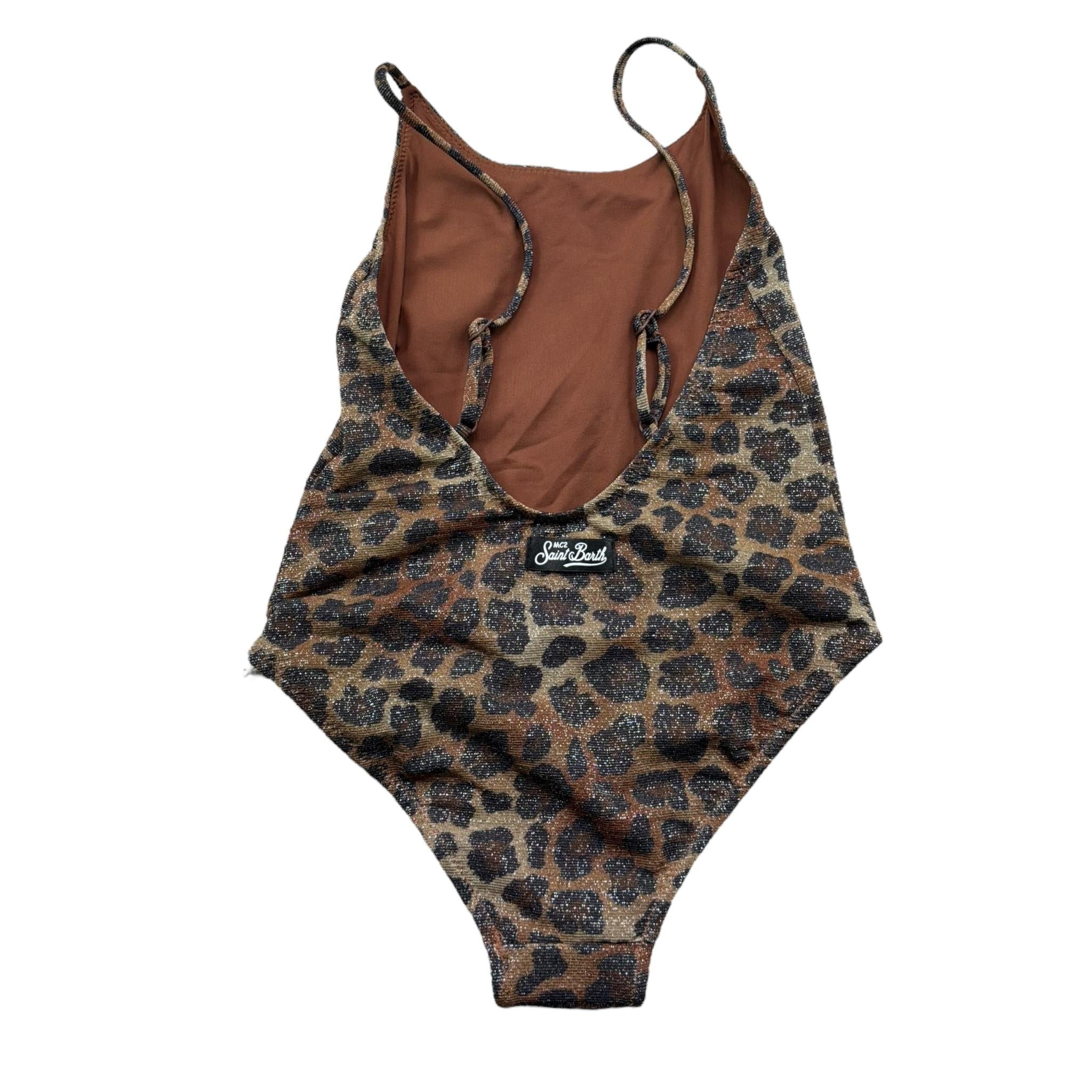 Saint Barth Costume Intero con Fantasia Maculata per Bambina CEC0005 MARRONE SAINT BARTH 