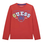 Guess Shirt Girocollo Tinta Unita con Stampa per Neonato N5RI01K8HM4 ROSSO GUESS 