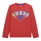 Guess Shirt Girocollo Tinta Unita con Stampa per Neonato N5RI01K8HM4 ROSSO GUESS 