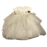 MARLU' abito mezza manica tinta unita con tulle e cinturino in contrasto Bianco per Neonata IH805MC BIANCO MARLU' 