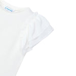 Mayoral T-Shirt Girocollo Tinta Unita con Balze per Bambina 3013 BIANCO MAYORAL 