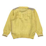Cesare Paciotti Solid Color Cardigan With Yellow Logo For Newborn