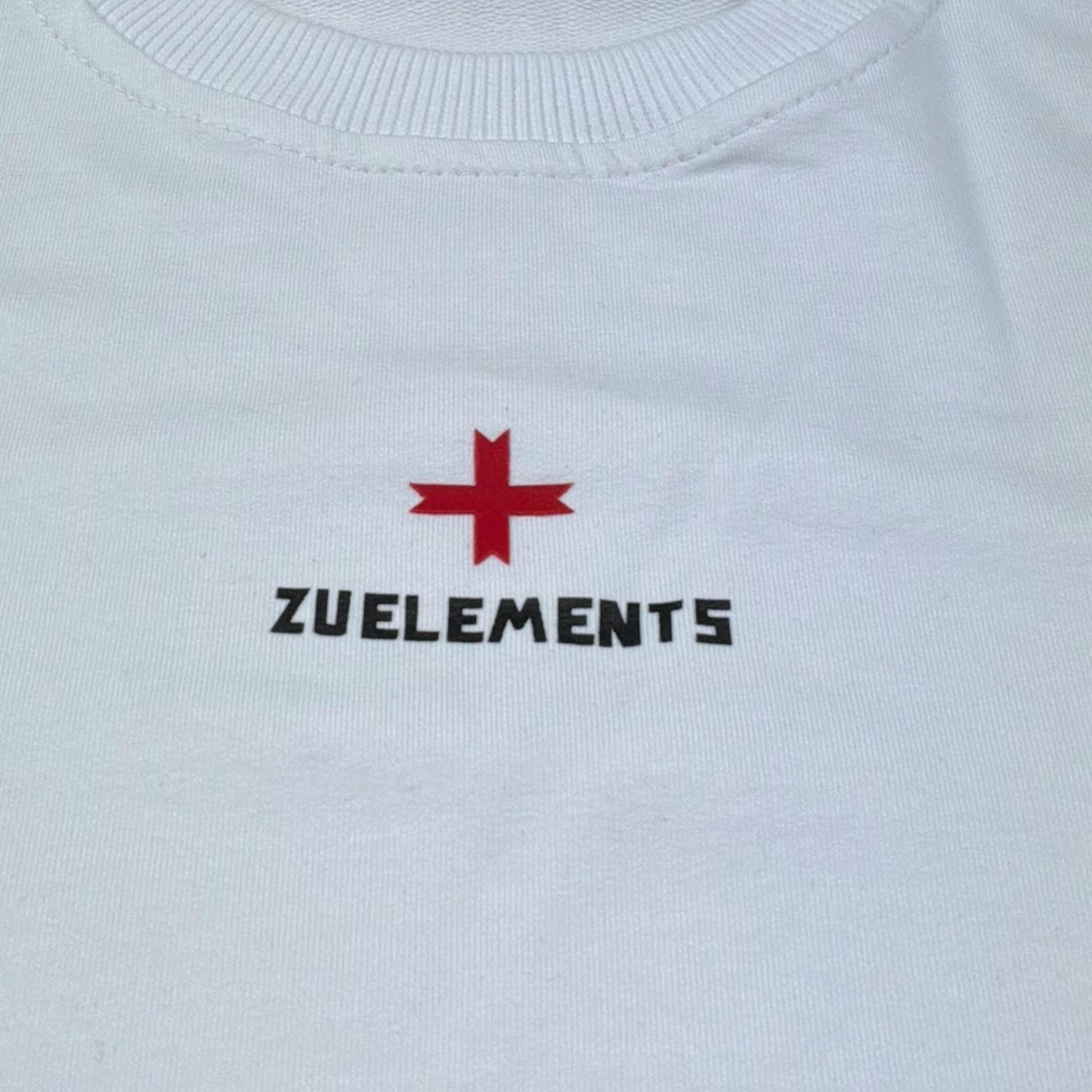 Zu+Elements Felpa Girocollo Tinta Unita con Stampa per Bambino ZU1607 BIANCO ZU+ELEMENTS 
